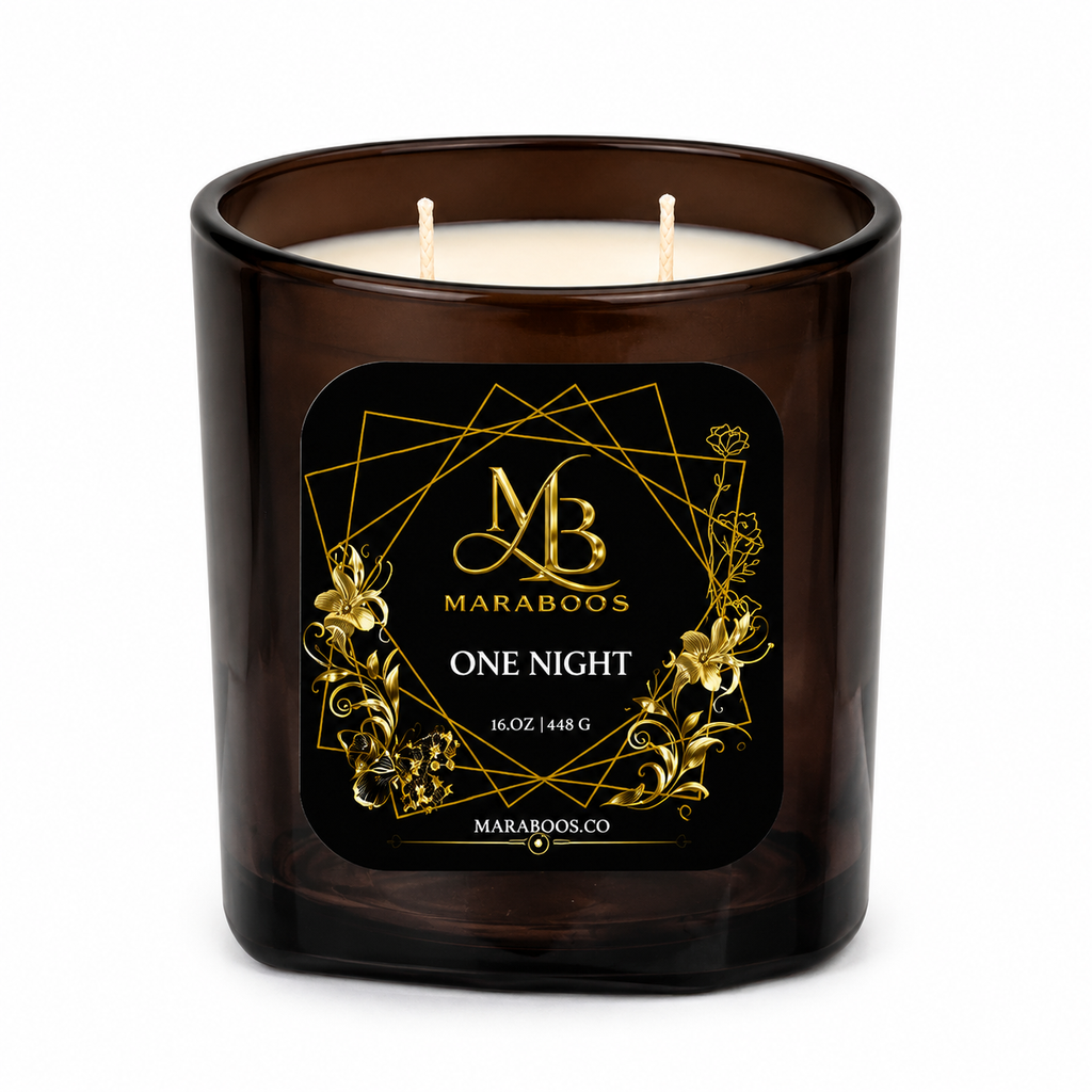 Maraboos One Night Luxury Candle – Product ListingMaraboos One Night Candle | Luxury Romantic Scented Candle | Coconut Soy Wax | Elegant Two Wick Candle | Premium Home Fragrance Gift